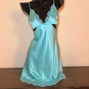 Victoria's Secret Satin Low-Back with Side Cutouts Lace Trim Size Medium